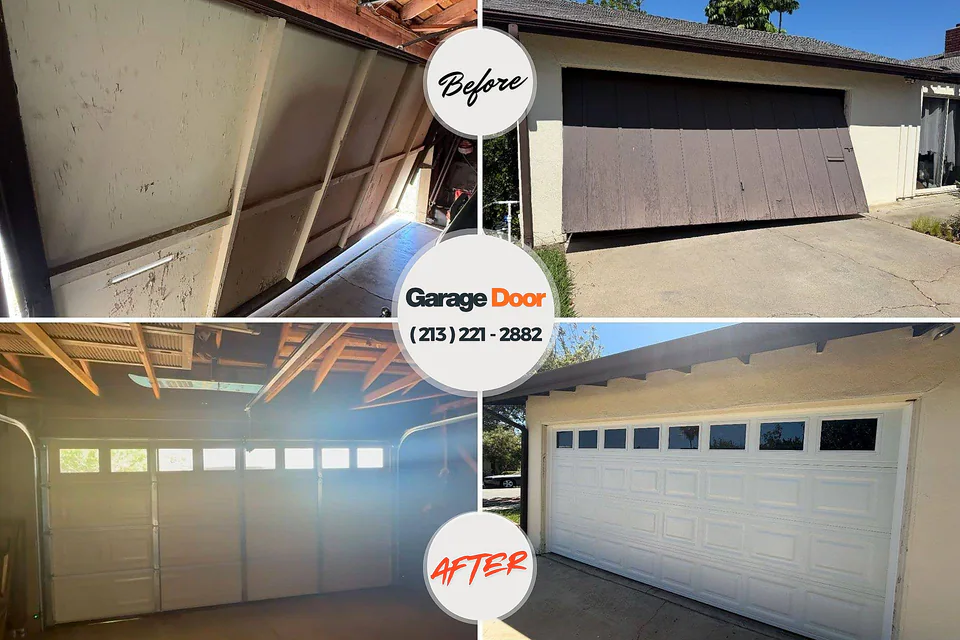 Before and after: garage door repair Franklin, KY